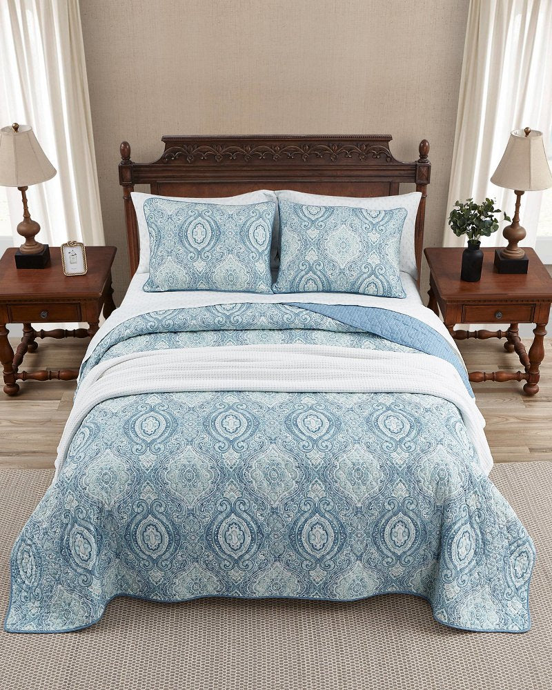 Turtle Cove 3-Piece Full/Queen Quilt Set - Caribbean Sea
