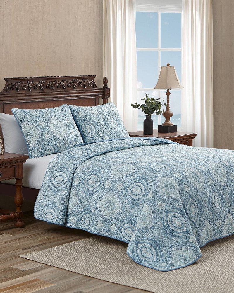 Turtle Cove 3-Piece King Quilt Set - Caribbean Sea