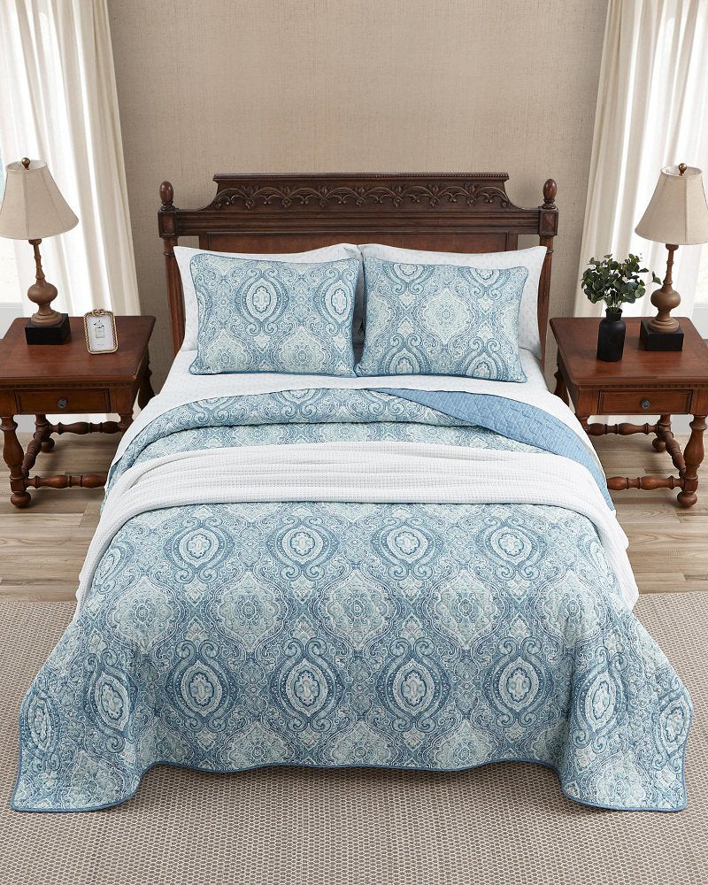 Turtle Cove 3-Piece King Quilt Set - Caribbean Sea