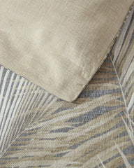 Raffia Palms Reversible 4-Piece King Comforter Set - Grey
