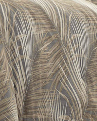 Raffia Palms Reversible 4-Piece California King Comforter Set - Grey