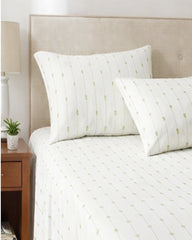Pineapple Pinstripe 4-Piece King Sheet Set - Palm Green