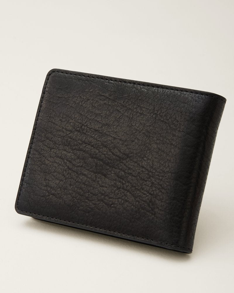 Leather Traveler Slim Fold Wallet - Black