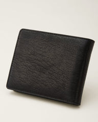 Leather Traveler Slim Fold Wallet - Black