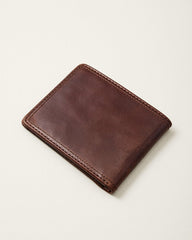 Embossed Bifold Leather Wallet - Brown