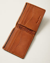 Embossed Bifold Leather Wallet - Tan