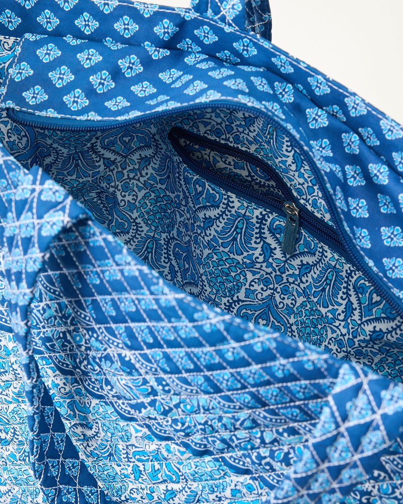 Paisley Quilted Tote - Blue Multi