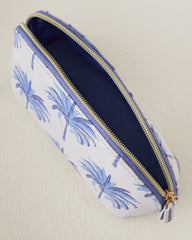 Palm Banks Cosmetic Travel Case - Blue Palm