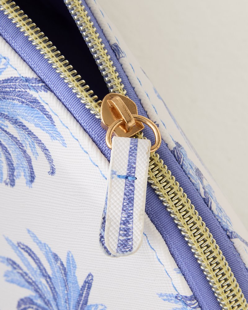Palm Banks Cosmetic Travel Case - Blue Palm