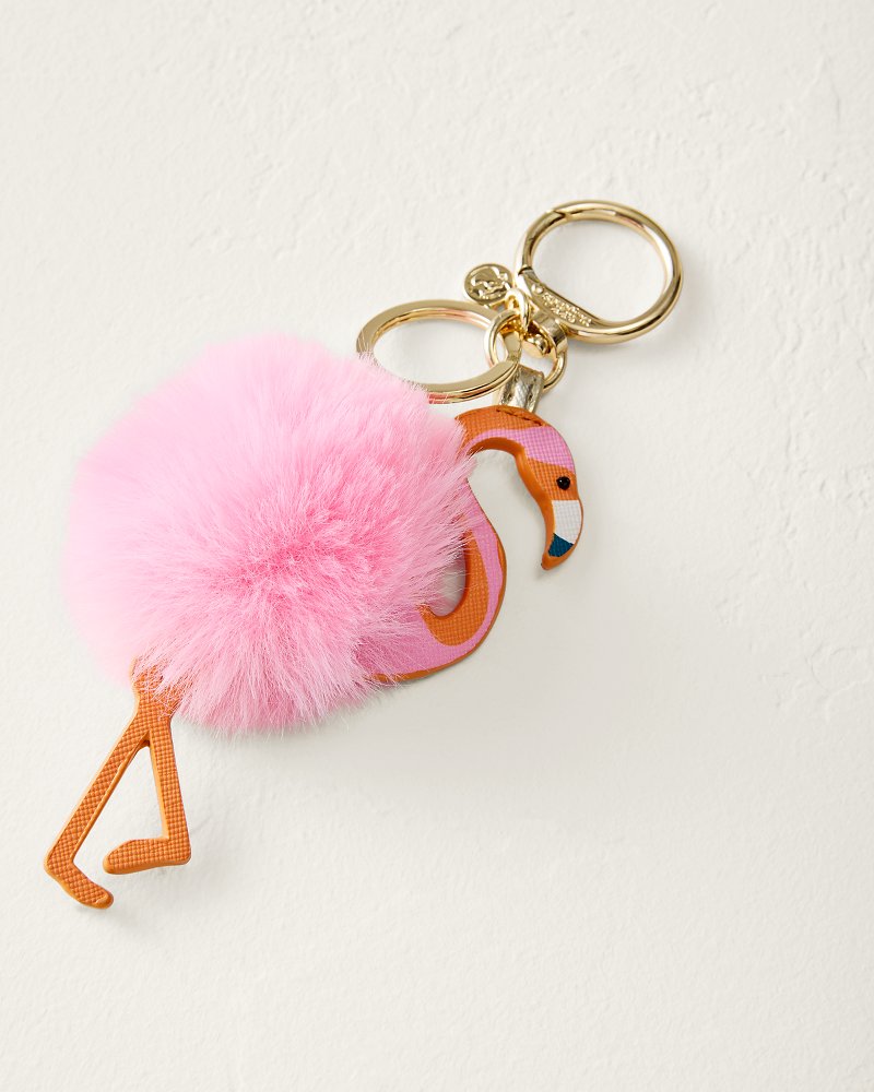 Spartina Flamingo Poof Icon Keychain - Pink