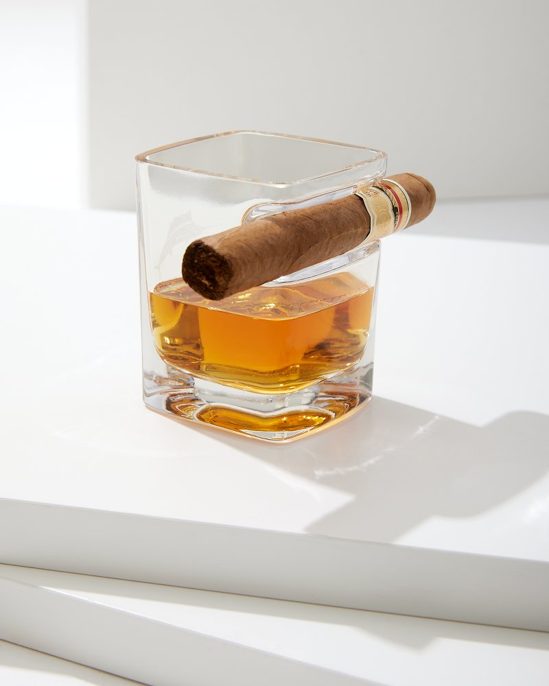 Etched Marlin Corkcicle® Cigar Glass - Clear