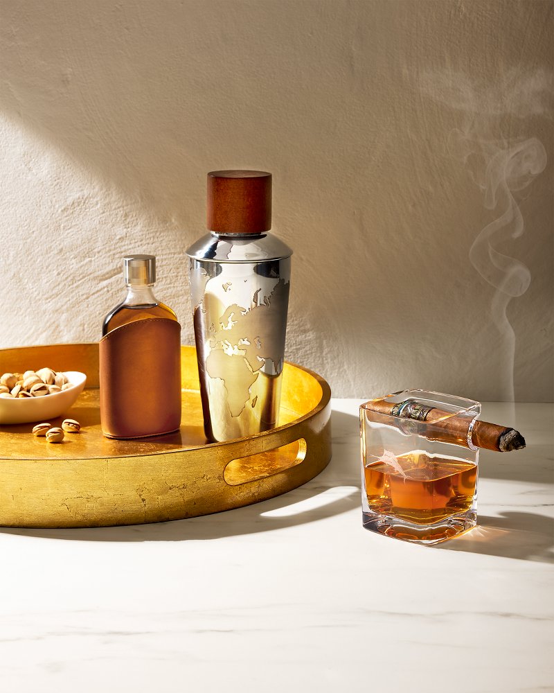 Etched Marlin Corkcicle® Cigar Glass - Clear