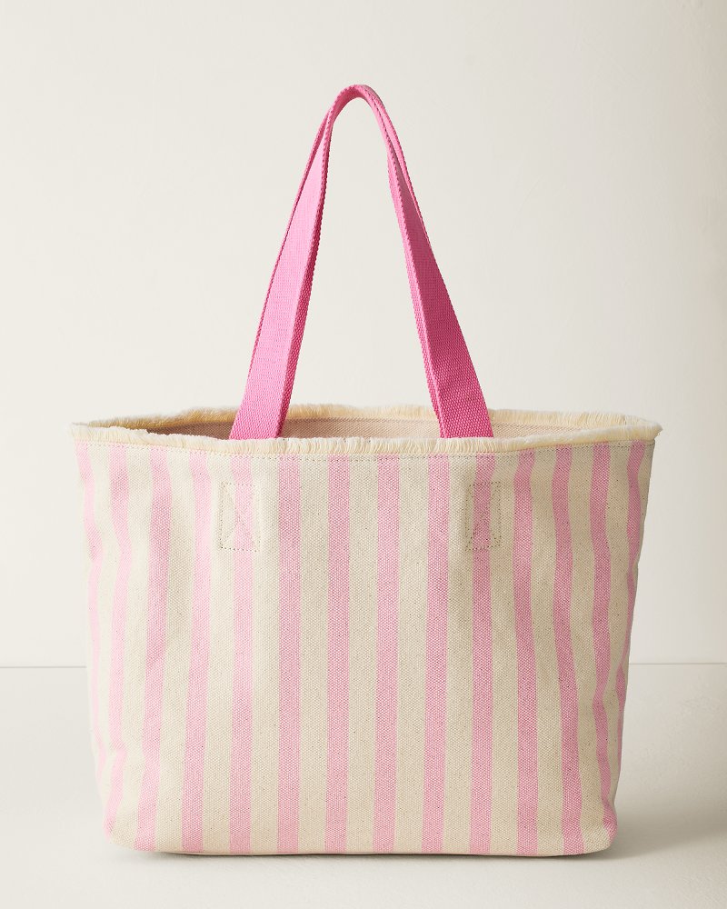 Spartina Pink Palm Embroidered Beach Tote - Pink Palms
