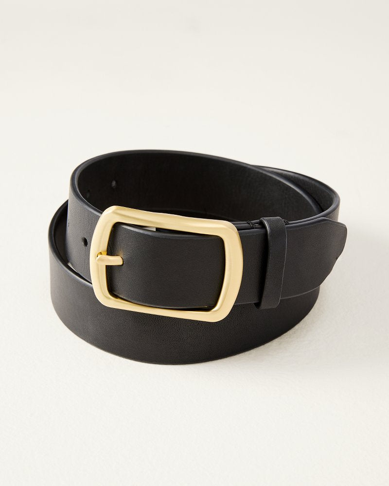 Spartina Siren Black Leather Belt - Black
