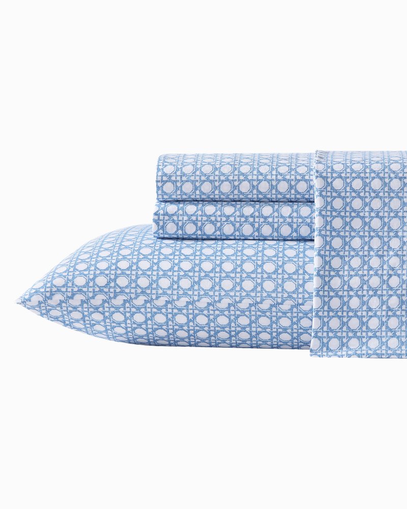 Diamond Isle 4-Piece Queen Sheet Set - Blue