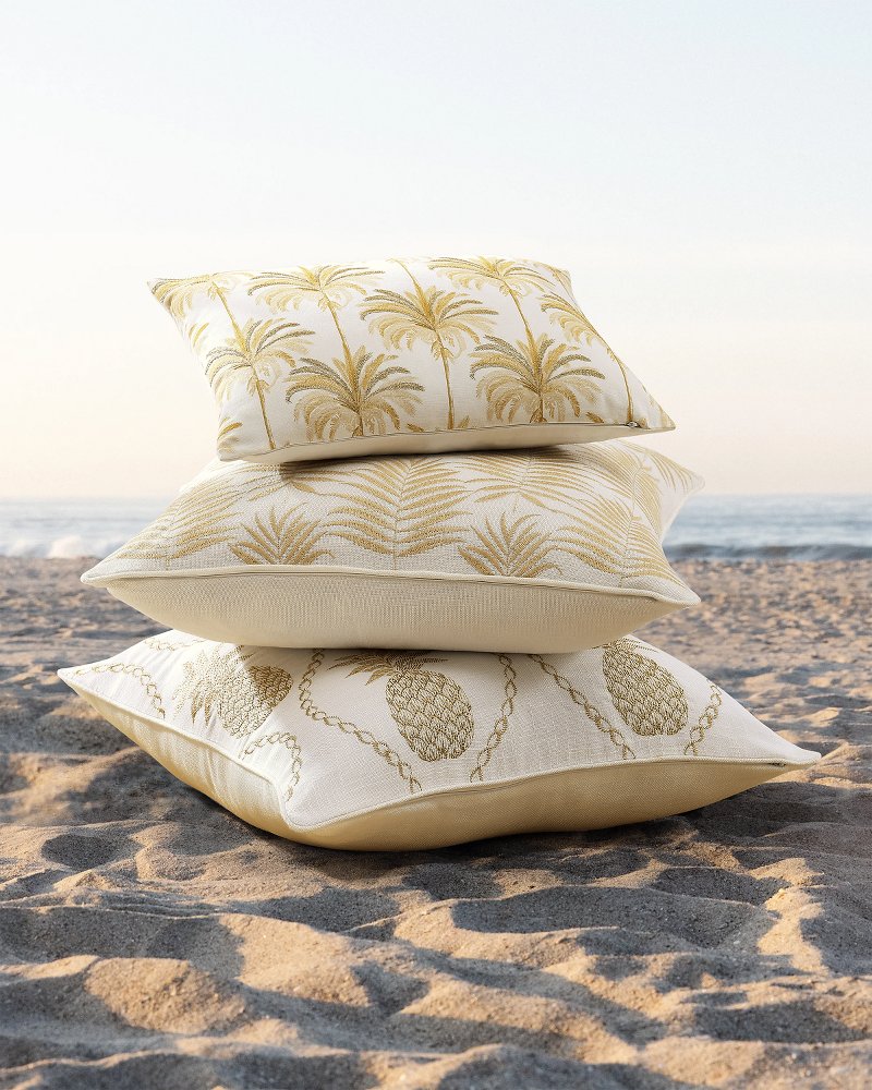 Island Estate Santiago Embroidered Decorative Pillow - Ochre
