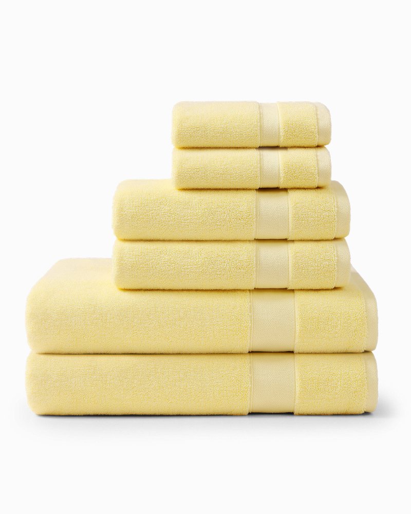 Pineapple Bay 6-Piece Bath Towel Set - Canary Yellow