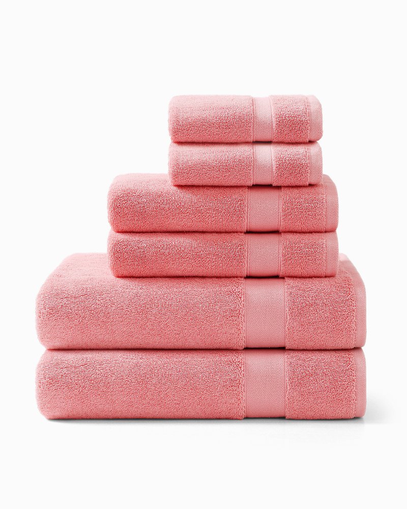 Pineapple Bay 6-Piece Bath Towel Set - Flamingo Pink