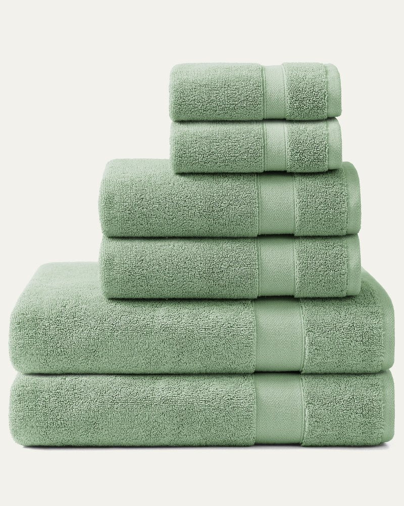Pineapple Bay 6-Piece Bath Towel Set - Matcha