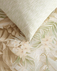 Palm Paradise Reversible 3-Piece Full/Queen Comforter Set - Sage Green