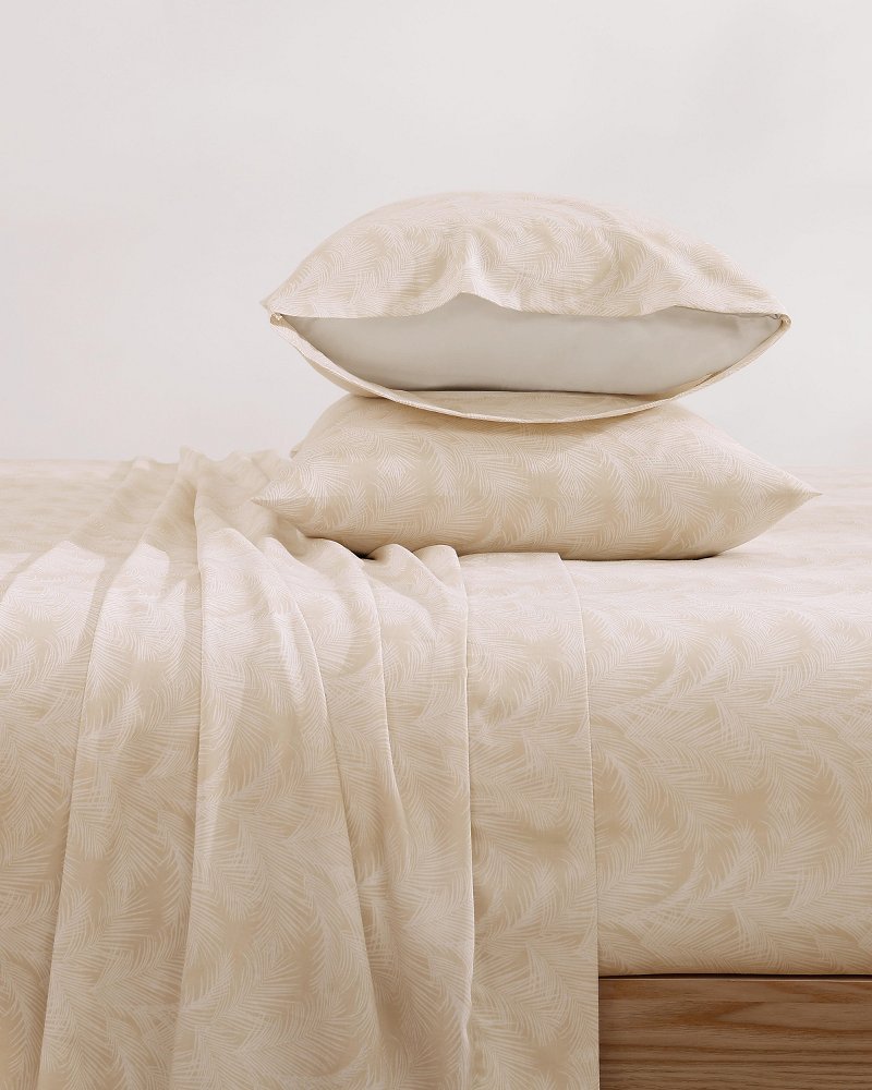 Island Estate All Over Palms 4-Piece Queen Sheet Set - Golden