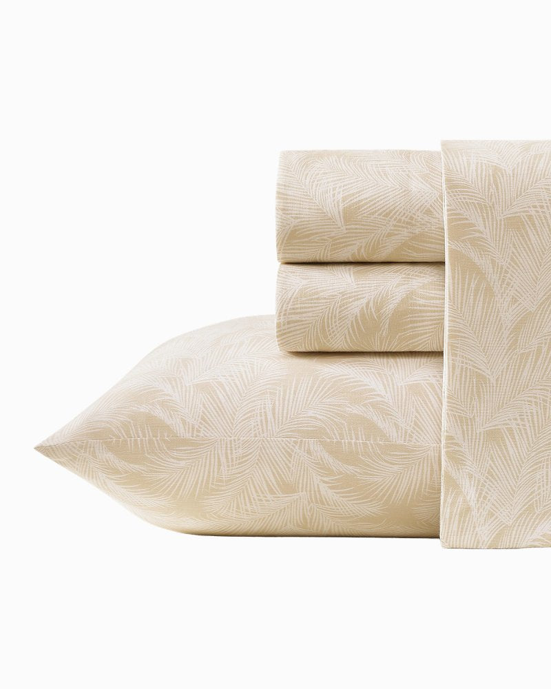 Island Estate All Over Palms 4-Piece Queen Sheet Set - Golden