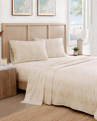 Island Estate All Over Palms 4-Piece King Sheet Set - Golden