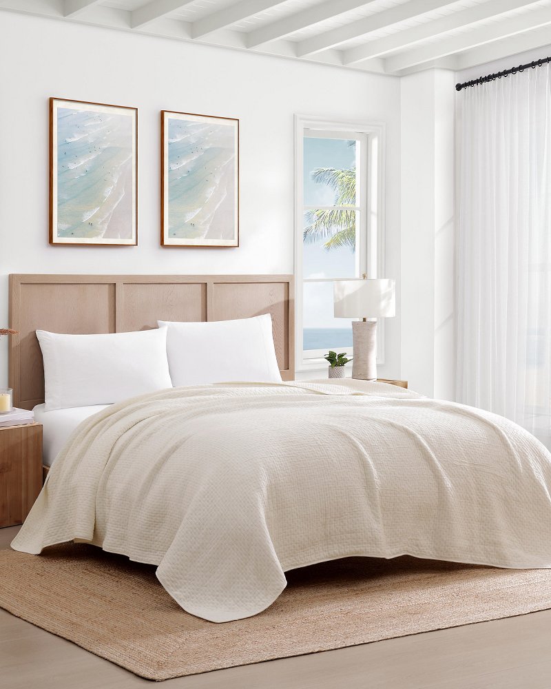 Island Estate Ventura King Quilt Blanket - Ivory