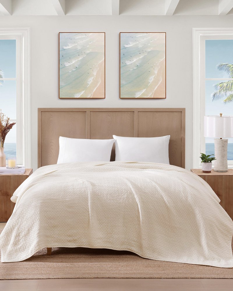Island Estate Ventura King Quilt Blanket - Ivory