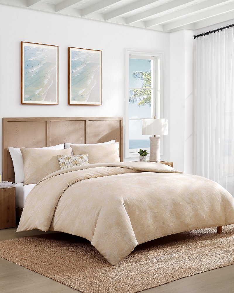 Island Estate Beachside Blooms 3-Piece Full/Queen Duvet Cover Set - Beige