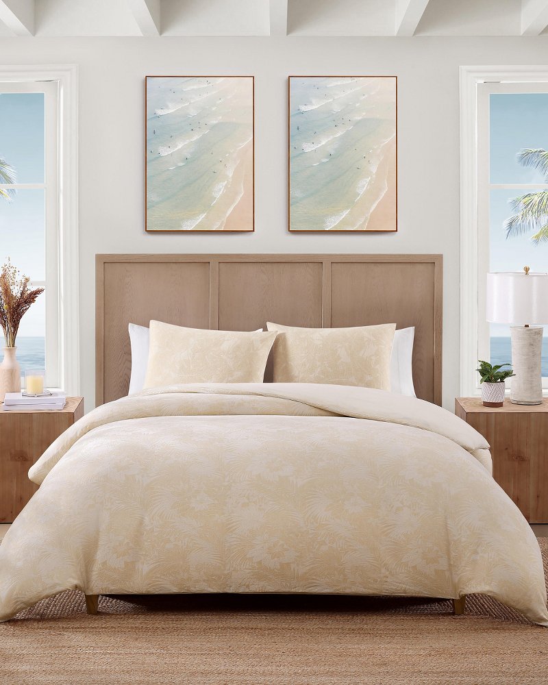 Island Estate Beachside Blooms 3-Piece King Duvet Cover Set - Beige