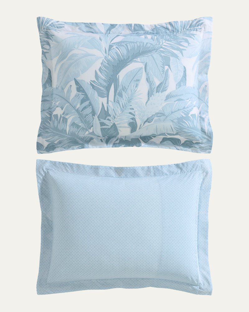 Palm Serenity Reversible 5-Piece Full/Queen Comforter Set - Blue