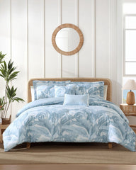 Palm Serenity Reversible 5-Piece Full/Queen Comforter Set - Blue