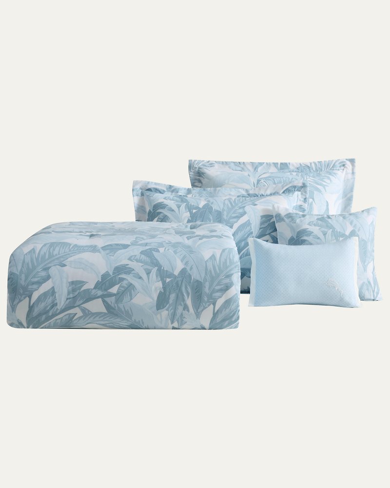 Palm Serenity Reversible 5-Piece King Comforter Set - Blue