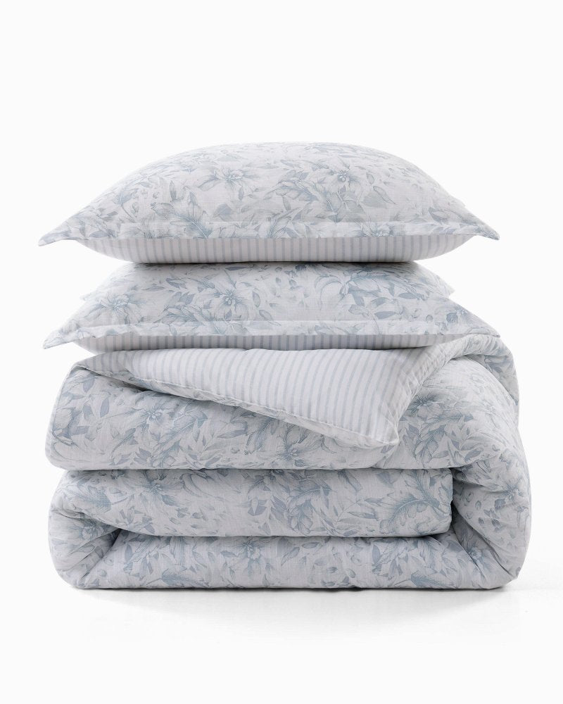 Orchid Bay Reversible Full/Queen 3-Piece Comforter Set - Soft Blue