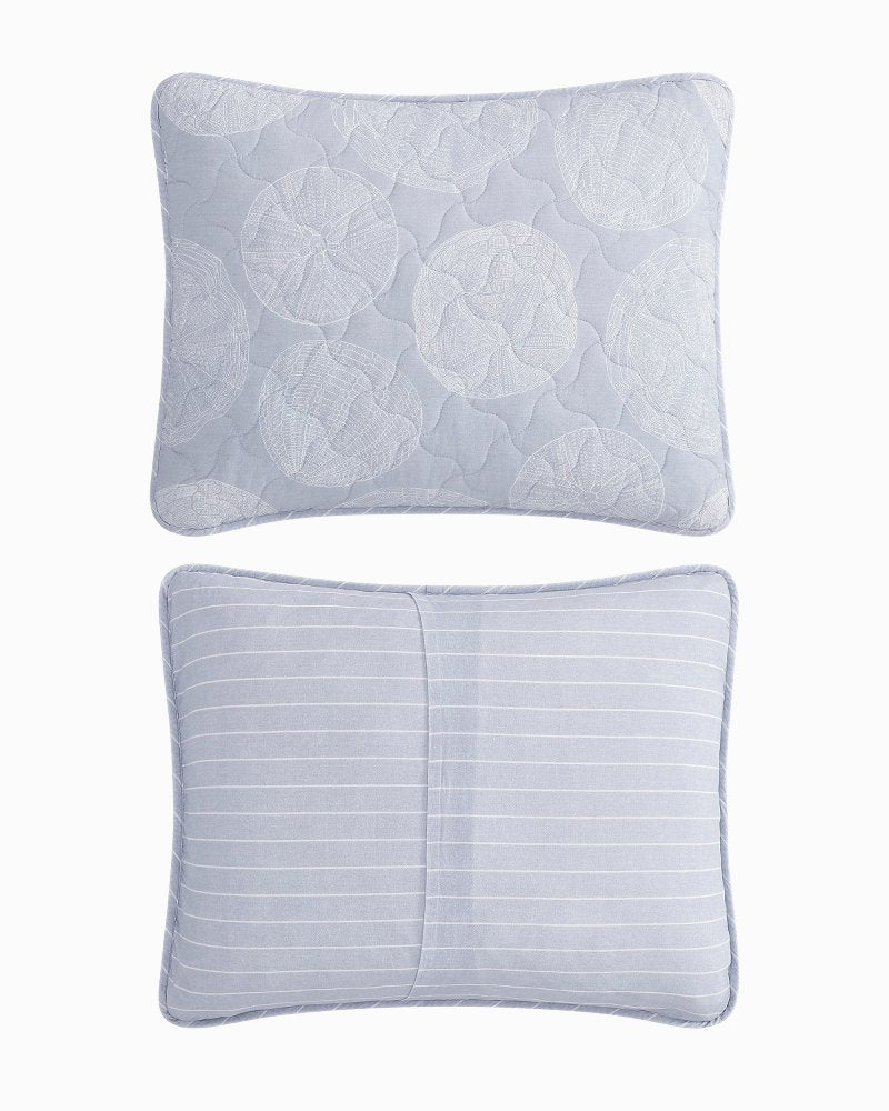 Ocean Island Reversible 3-Piece Full/Queen Quilt Set - Blue Island