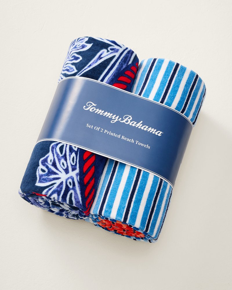 Heritage Hibiscus Beach Towels — Set of 2 - Multicolor