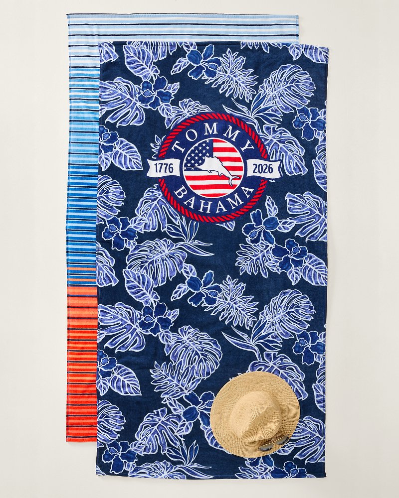 Heritage Hibiscus Beach Towels — Set of 2 - Multicolor