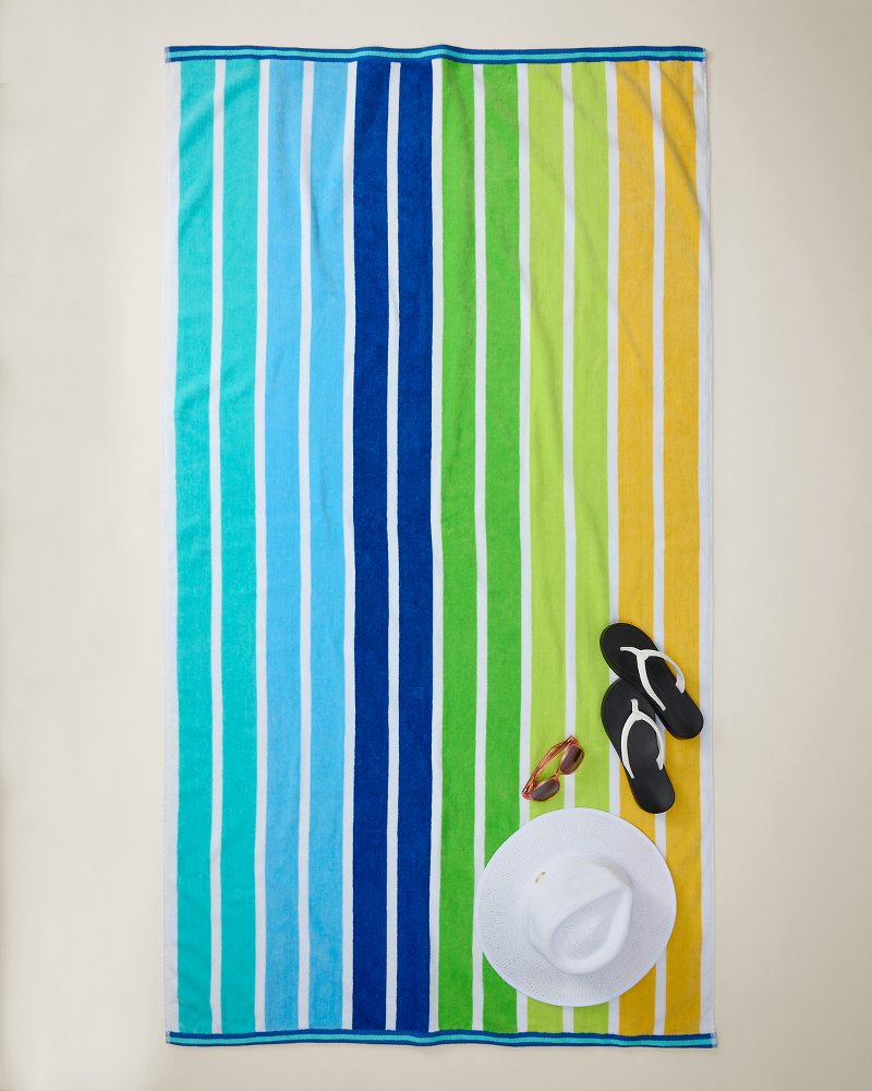 Seaside Ombré Woven Oversized  Beach Towel - Multicolor