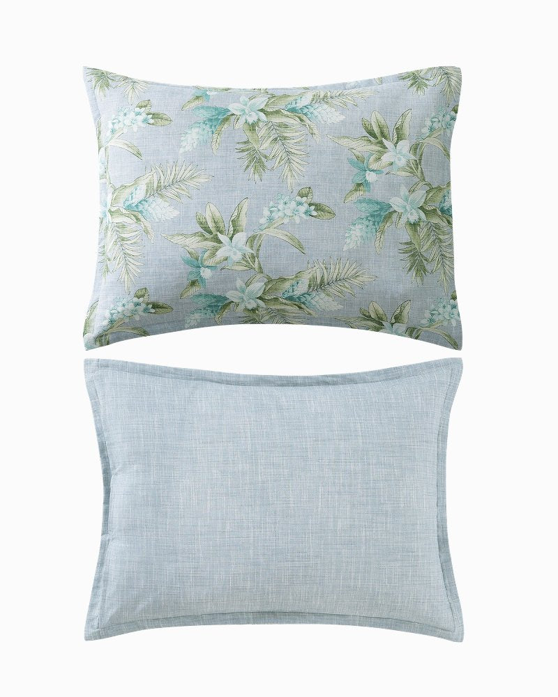Floral Enchantment Reversible 3-Piece Full/Queen Comforter Set - Light Blue/Aqua