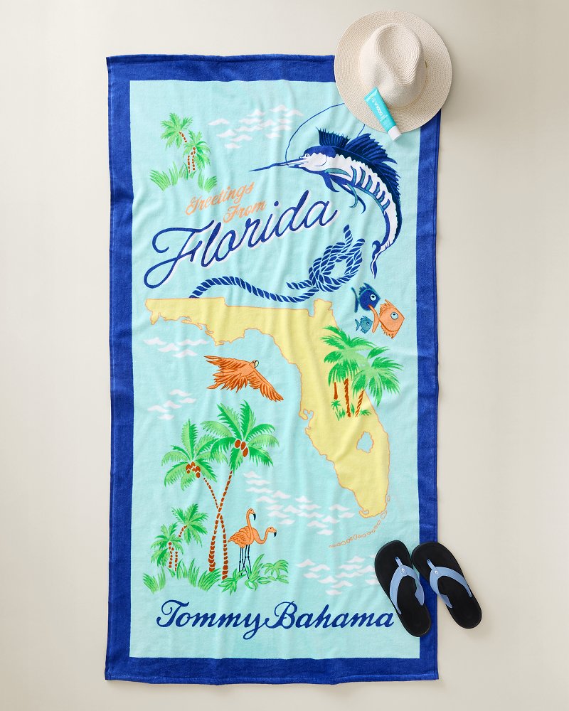 Destination Florida Beach Towel - Multicolor