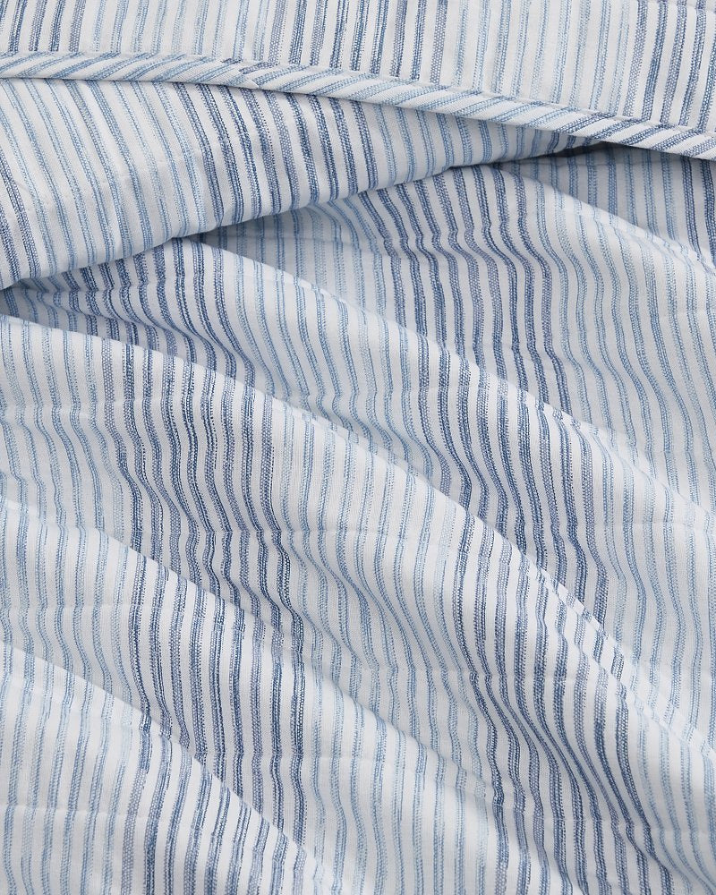 Bahama Weekend Stripe 3-Piece King Quilt Set - Island Blue