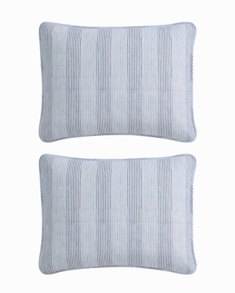 Bahama Weekend Stripe 3-Piece King Quilt Set - Island Blue
