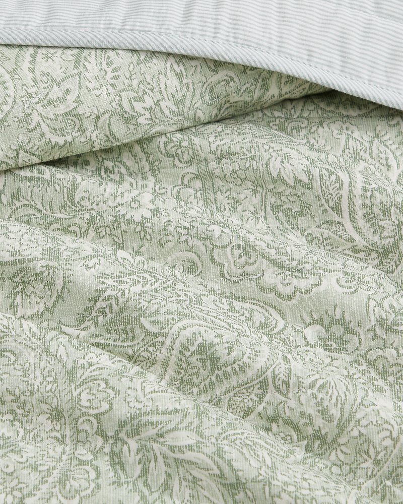 Caicos Isle Reversible 3-Piece King Quilt Set - Spring Green