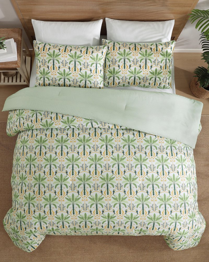 Mystic Palms Reversible 3-Piece King Comforter Set - Multicolor