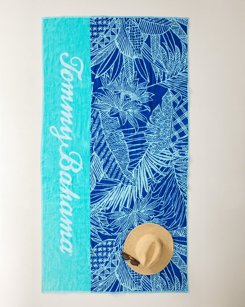Tropic Trace Woven Oversized Beach Towel - Multicolor