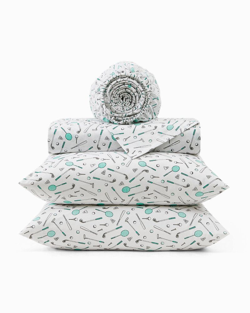 Tee Time 4-Piece Queen Sheet Set - Multicolor