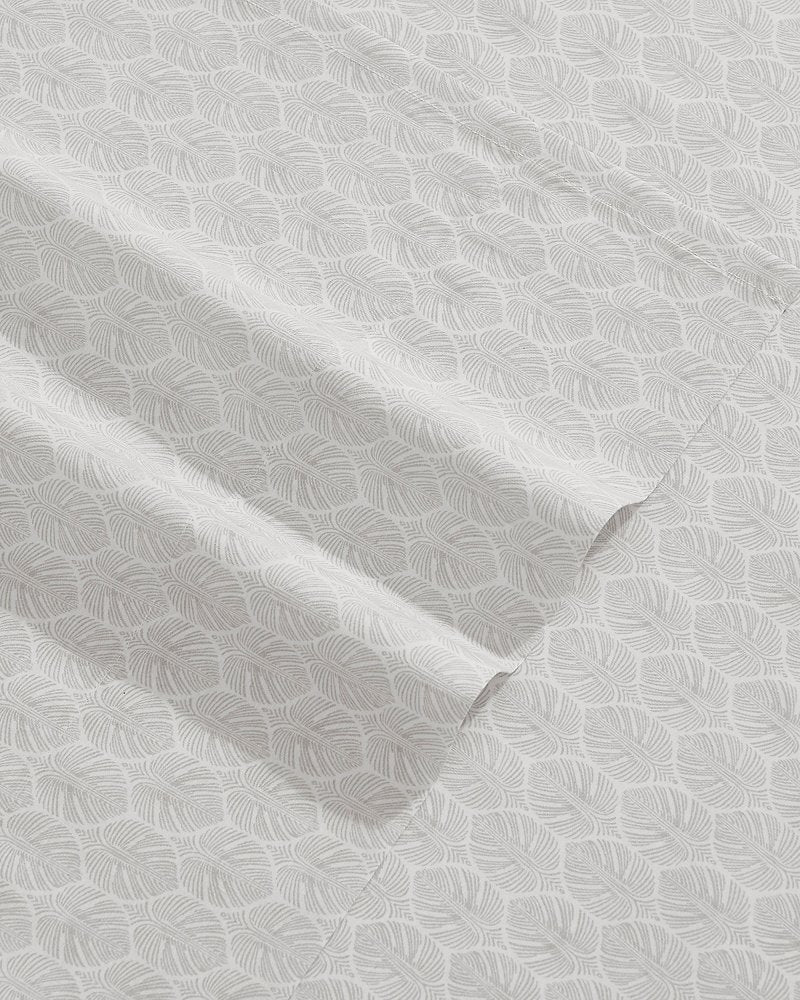 Line Palms 4-Piece King Sheet Set - Stone Grey