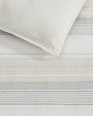 Canal Island Stripe Reversible 3-Piece King Comforter Set - Beige/Grey
