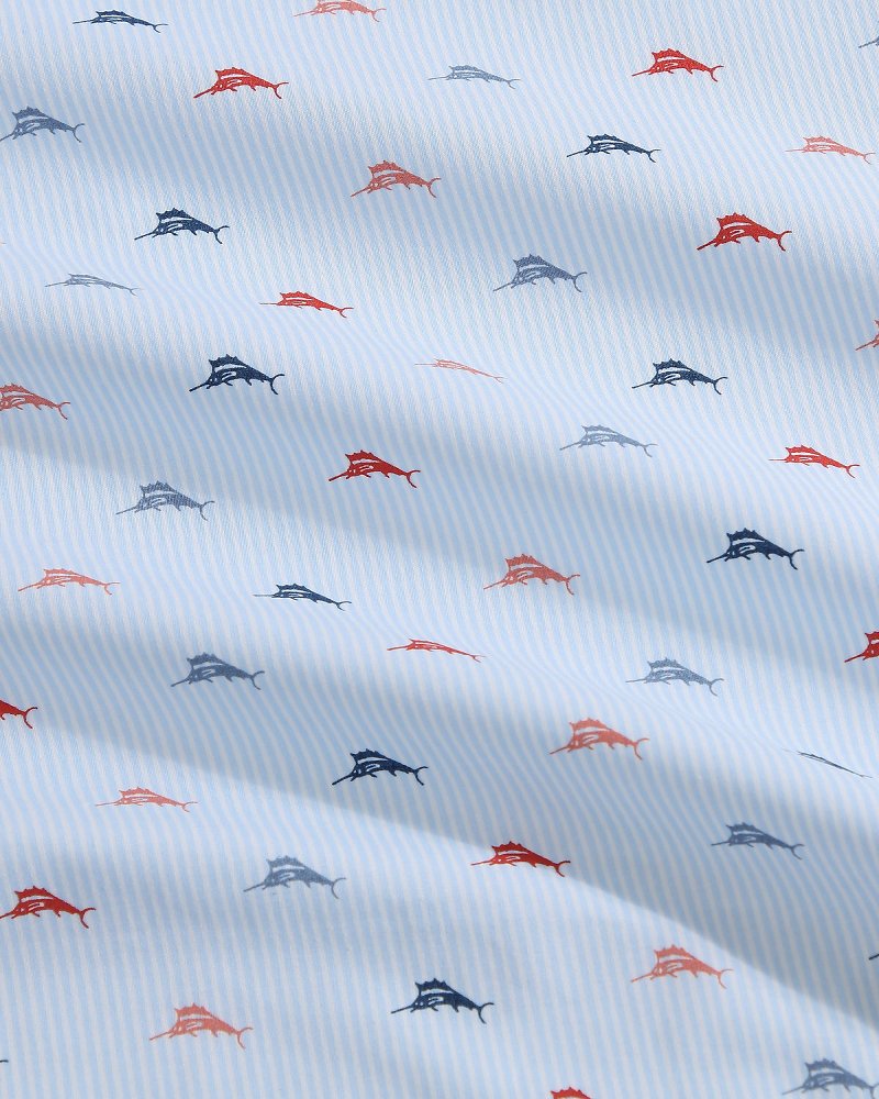 Iconic Marlin 4-Piece Queen Sheet Set - Blue/Red